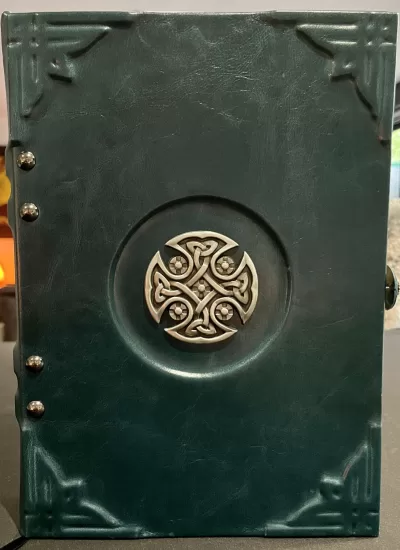 Leather Celtic Cross Genuine Leather A5 Journal, Notebook, Tome, Grimoire, Spell Book - Image 2
