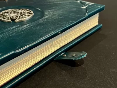 Leather Celtic Cross Genuine Leather A5 Journal, Notebook, Tome, Grimoire, Spell Book - Image 4