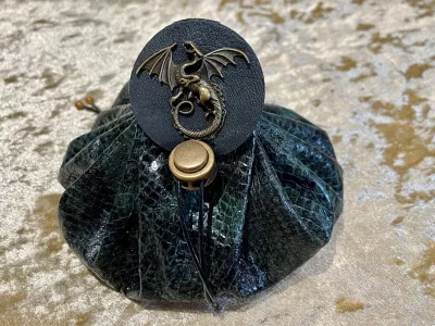 Leather Dice Bag Pouch for Dungeons and Dragons, RPG and Cosplay Larping Fantasy- LARGE