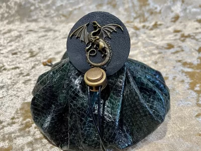 Leather Dice Bag Pouch for Dungeons and Dragons, RPG and Cosplay Larping Fantasy- LARGE - Image 2