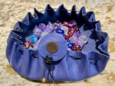 Leather Dice Bag Pouch for Dungeons and Dragons, RPG and Cosplay Larping Fantasy- LARGE - Image 6