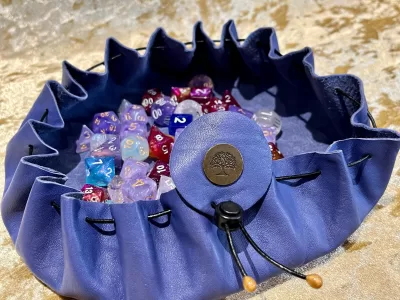Leather Dice Bag Pouch for Dungeons and Dragons, RPG and Cosplay Larping Fantasy- LARGE - Image 7