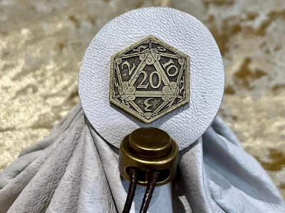 Leather Dice Bag Pouch for Dungeons and Dragons, RPG and Cosplay Larping Fantasy- LARGE