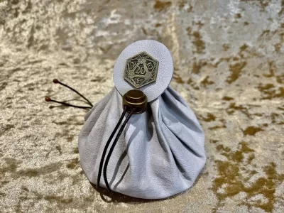 Leather Dice Bag Pouch for Dungeons and Dragons, RPG and Cosplay Larping Fantasy- LARGE - Image 2