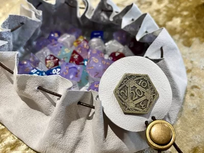 Leather Dice Bag Pouch for Dungeons and Dragons, RPG and Cosplay Larping Fantasy- LARGE - Image 7