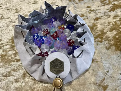 Leather Dice Bag Pouch for Dungeons and Dragons, RPG and Cosplay Larping Fantasy- LARGE - Image 10