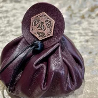 Leather Dice Bag Pouch for Dungeons and Dragons, RPG and Cosplay Larping Fantasy- REGULAR