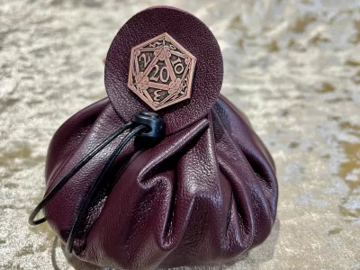 Leather Dice Bag Pouch for Dungeons and Dragons, RPG and Cosplay Larping Fantasy- REGULAR