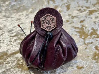 Leather Dice Bag Pouch for Dungeons and Dragons, RPG and Cosplay Larping Fantasy- REGULAR - Image 3