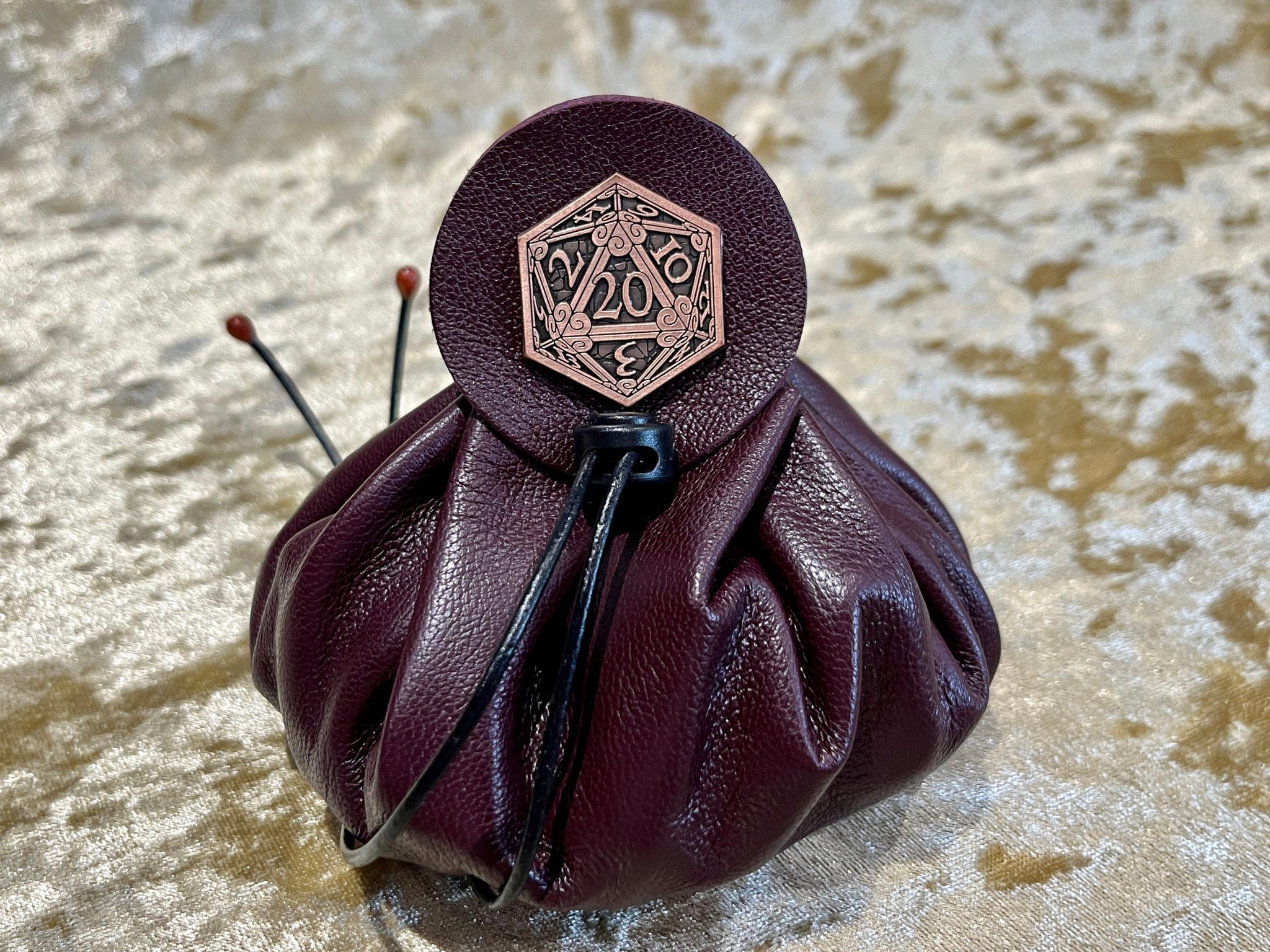 Leather Dice Bag Pouch for Dungeons and Dragons, RPG and Cosplay