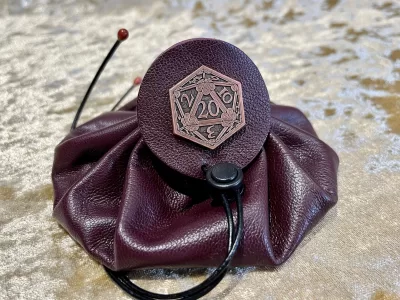 Leather Dice Bag Pouch for Dungeons and Dragons, RPG and Cosplay Larping Fantasy- REGULAR - Image 4