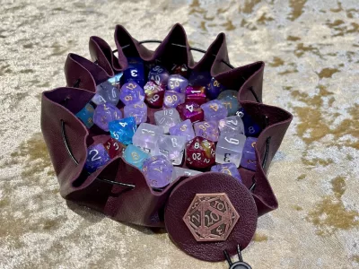Leather Dice Bag Pouch for Dungeons and Dragons, RPG and Cosplay Larping Fantasy- REGULAR - Image 5