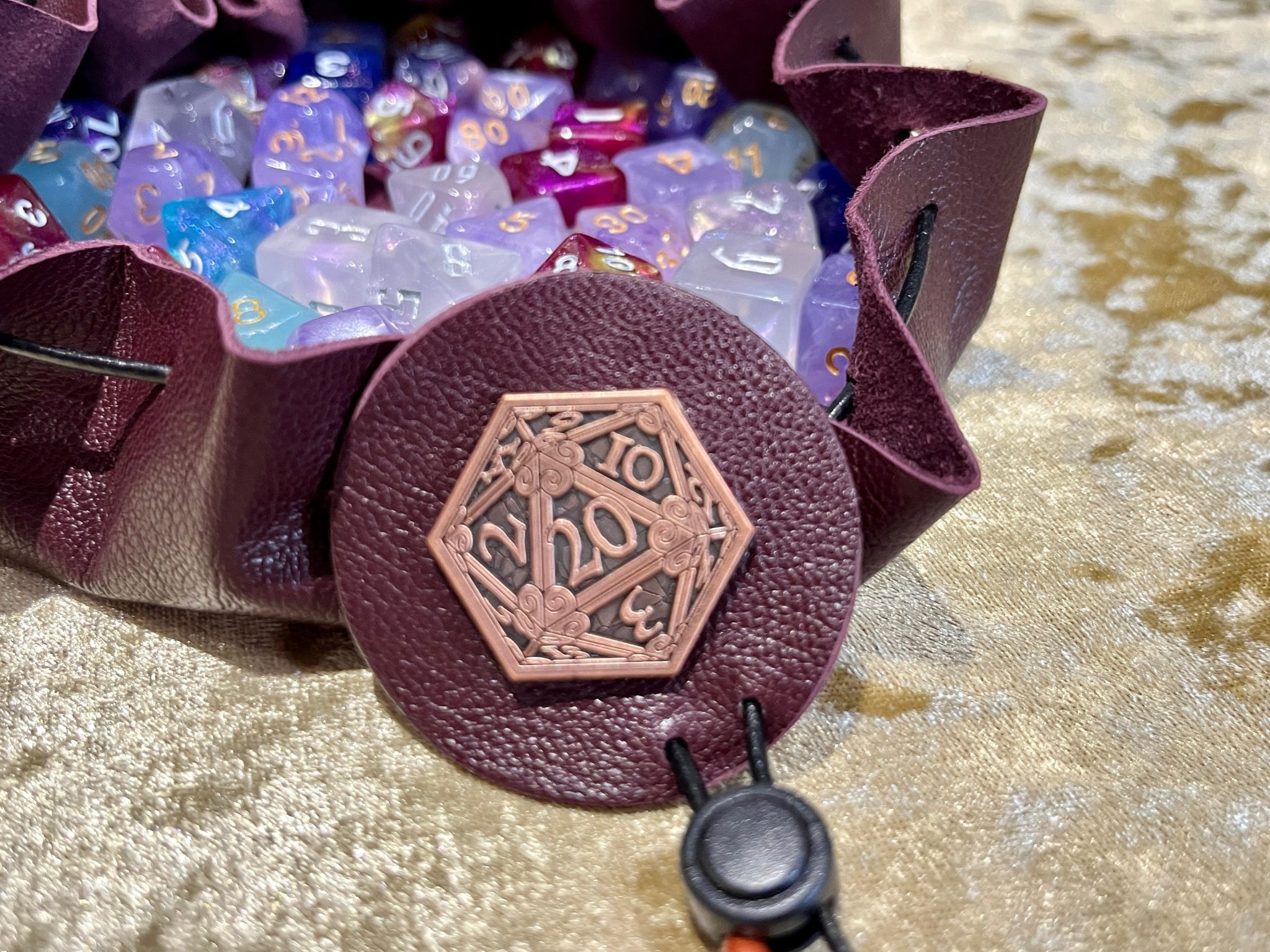 Leather Dice Bag Pouch for Dungeons and Dragons, RPG and Cosplay