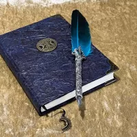Witchcraft Triple Moon Goddess Notebook Journal Vegan Leather Look with Gold Shimmer Tree of Life Diary gift for Dnd and Pathfinder Notes