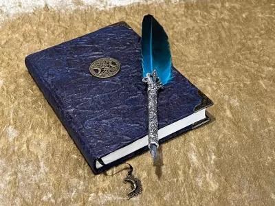 Witchcraft Triple Moon Goddess Notebook Journal Vegan Leather Look with Gold Shimmer Tree of Life Diary gift for Dnd and Pathfinder Notes