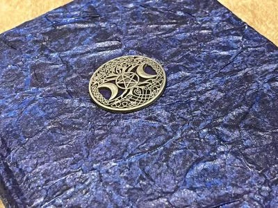 Witchcraft Triple Moon Goddess Notebook Journal Vegan Leather Look with Gold Shimmer Tree of Life Diary gift for Dnd and Pathfinder Notes - Image 2