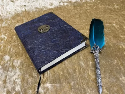 Witchcraft Triple Moon Goddess Notebook Journal Vegan Leather Look with Gold Shimmer Tree of Life Diary gift for Dnd and Pathfinder Notes - Image 4
