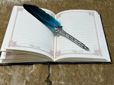 Witchcraft Triple Moon Goddess Notebook Journal Vegan Leather Look with Gold Shimmer Tree of Life Diary gift for Dnd and Pathfinder Notes - Image 7