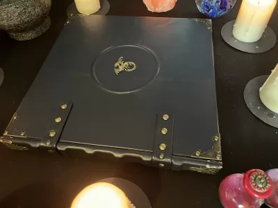 DM Screen Book Crit D20 Coin Story Book Genuine Leather Tome Dungeon Master DM Screen GM Screen Game Master Screen - Image 5