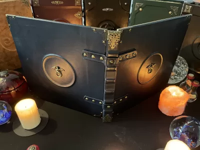 DM Screen Book Crit D20 Coin Story Book Genuine Leather Tome Dungeon Master DM Screen GM Screen Game Master Screen - Image 9