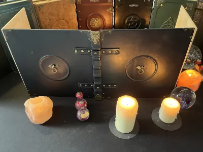 DM Screen Book Crit D20 Coin Story Book Genuine Leather Tome Dungeon Master DM Screen GM Screen Game Master Screen - Image 13