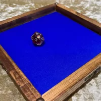 Dice Tray Dark Wood, Rubber Fabric inlay, Dice Rolling Tray for Dungeons and Dragons. Wooden DM Gift for DnD