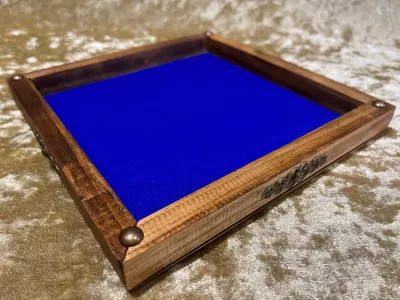 Dice Tray Dark Wood, Rubber Fabric inlay, Dice Rolling Tray for Dungeons and Dragons. Wooden DM Gift for DnD - Image 3