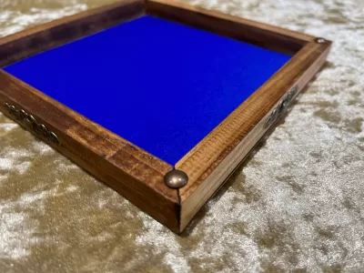 Dice Tray Dark Wood, Rubber Fabric inlay, Dice Rolling Tray for Dungeons and Dragons. Wooden DM Gift for DnD - Image 7