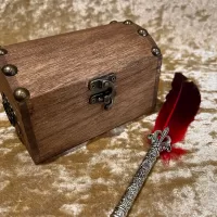 Fantasy Wooden DND Dice Chest and DnD Dice Box for Dungeons and Dragons Gift