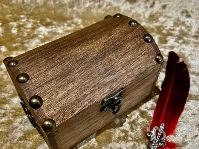 Fantasy Wooden DND Dice Chest and DnD Dice Box for Dungeons and Dragons Gift - Image 3