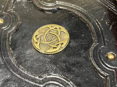 Notebook, Tome, Grimoire, Spell Book - Leather  Fantasy DnD, Witchcraft, with Embellishments. blank with Deckled Parchment - Image 8