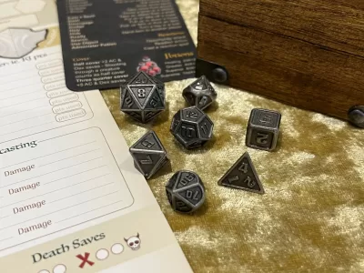 Chest with mini metal Polyhedral Dice | Games like Dungeons and Dragons, Pathfinder, Gifts RPG - Image 2
