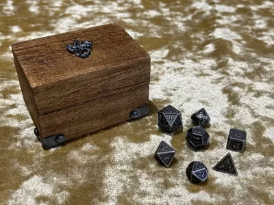 Chest with mini metal Polyhedral Dice | Games like Dungeons and Dragons, Pathfinder, Gifts RPG - Image 3