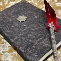 D20 Notebook | Journal | Grimoire | Vegan Leather Look | Gold Shimmer Diary | Gift for Dnd | Pathfinder Present | Notes