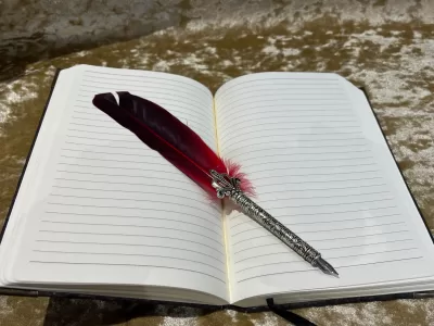 D20 Notebook | Journal | Grimoire | Vegan Leather Look | Gold Shimmer Diary | Gift for Dnd | Pathfinder Present | Notes - Image 10