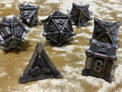 Dice Dungeons and Dragons DnD Poly ‘Depth Charger’ metal dice  for RPG Games like DnD and Pathfinder great Gifts for RPG games - Image 2
