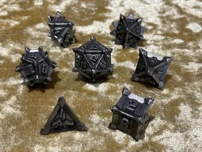 Dice Dungeons and Dragons DnD Poly ‘Depth Charger’ metal dice  for RPG Games like DnD and Pathfinder great Gifts for RPG games - Image 5