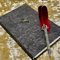Dragon Notebook | Journal | Grimoire | Vegan Leather Look | Gold Shimmer Diary | Gift for Dnd | Pathfinder Present | Witchcraft