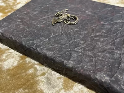 Dragon Notebook | Journal | Grimoire | Vegan Leather Look | Gold Shimmer Diary | Gift for Dnd | Pathfinder Present | Witchcraft - Image 5