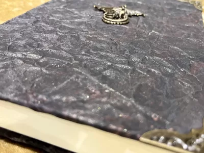 Dragon Notebook | Journal | Grimoire | Vegan Leather Look | Gold Shimmer Diary | Gift for Dnd | Pathfinder Present | Witchcraft - Image 6