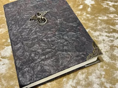 Dragon Notebook | Journal | Grimoire | Vegan Leather Look | Gold Shimmer Diary | Gift for Dnd | Pathfinder Present | Witchcraft - Image 7