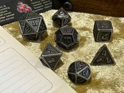 Mini metal Polyhedral Dice | 10mm | Games like Dungeons and Dragons, Pathfinder, Gifts RPG