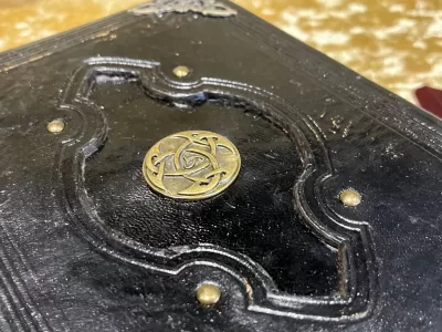 Notebook, Tome, Grimoire, Spell Book - Leather  Fantasy DnD, Witchcraft, with Embellishments. blank with Deckled Parchment - Image 6