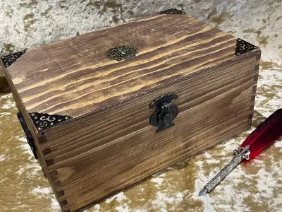 Wooden Chest | Box | Fantasy | RPG | Dungeons & Dragons | DnD | for Dice and Accessories