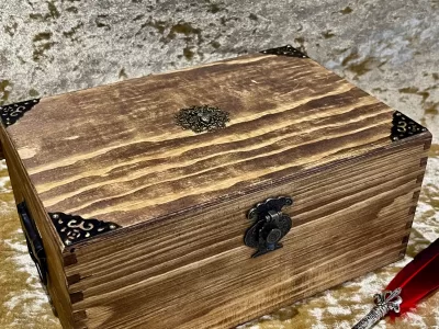Wooden Chest | Box | Fantasy | RPG | Dungeons & Dragons | DnD | for Dice and Accessories - Image 6