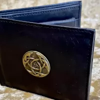D20 Wallet Mens Black Leather with Coin Pouch DnD Gift for Dungeons and Dragons fans