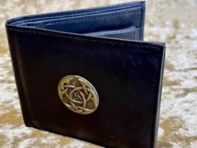 D20 Wallet Mens Black Leather with Coin Pouch DnD Gift for Dungeons and Dragons fans