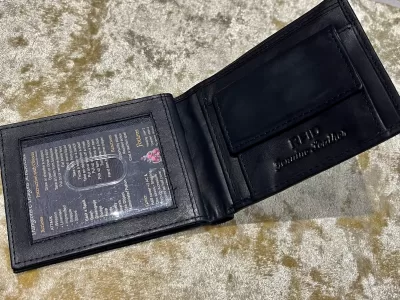 D20 Wallet Mens Black Leather with Coin Pouch DnD Gift for Dungeons and Dragons fans - Image 5