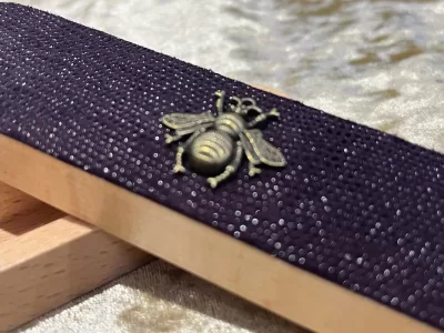 Dice Vault | Dungeons and Dragons | Purple Bee leather on lid | DnD | Dungeon Gifts RPG Gift - Image 2