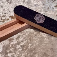 Dice Vault | Dungeons and Dragons | Purple Dragon scale leather on lid | DnD | Rose Gold D20 Badge | Dungeon Gifts RPG Gift